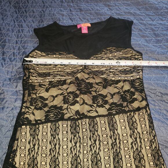 Catch My I Size L Floral Lace Bodycon Black  Y2K Mini Dress Mesh Whimsygoth - Picture 6 of 8